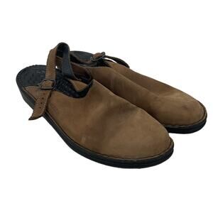 Josef Seibel Brown Leather Slingback Clogs Women Size 9 Preowned